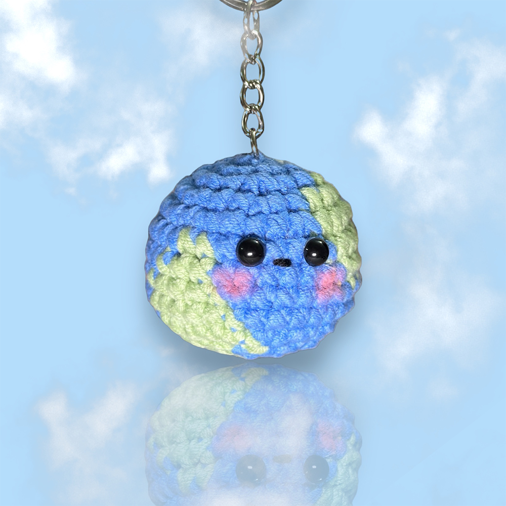 Móc khoá hình Trái Đất mini dễ thương - anh 1